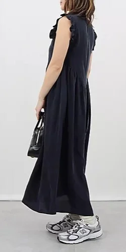 【洗える】とろみフリルワンピース