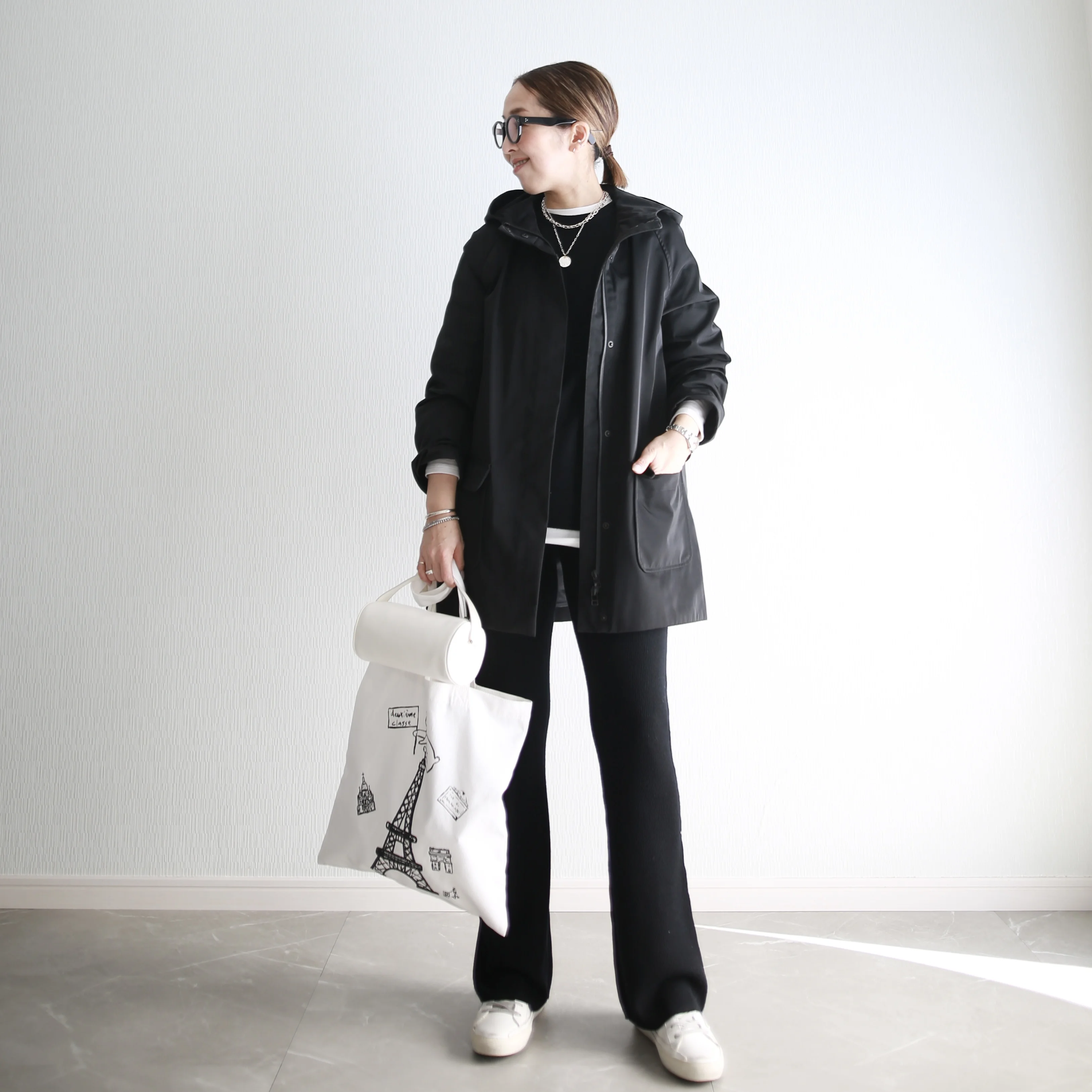 小柄コーデ　スニーカーコーデ　betoupe therow  deuxiemeclasse goldengoose