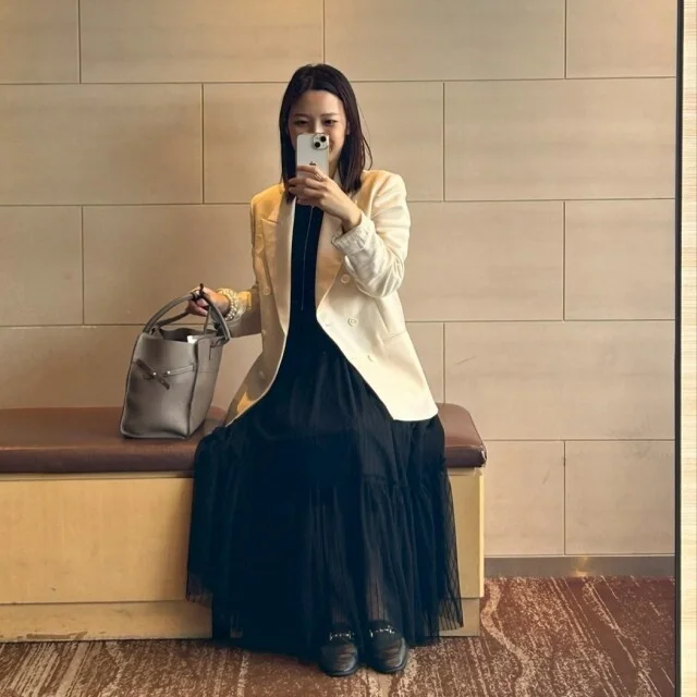 EAUVIRE半袖リブニット（着画）