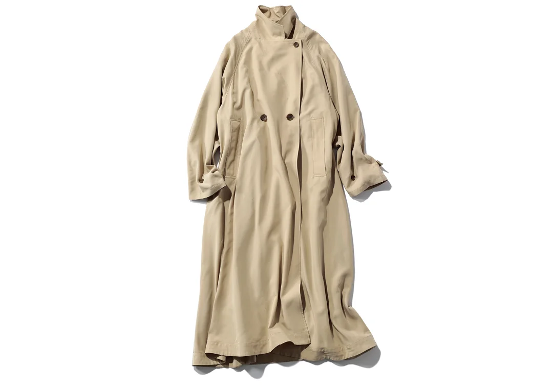 CLANEのBACK GATHER DRESS TRENCH COAT