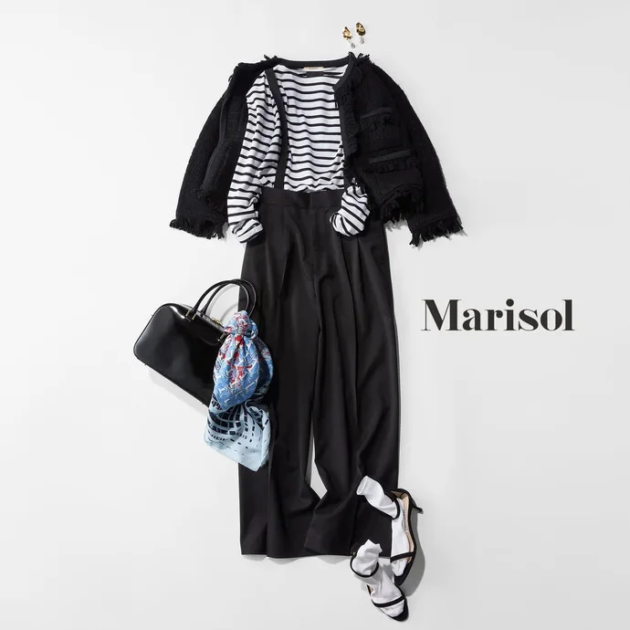 黒のコートのコーデ