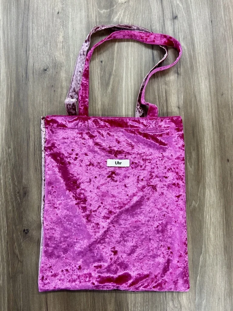 Uhr Bicolor Velour Tote