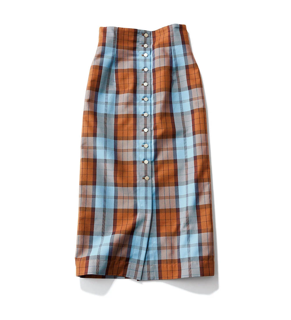 ファッション　秋トレンドのチェック柄スカート