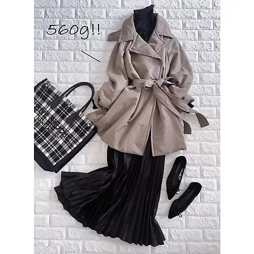 コンパクトダウンジャケット　ブラウン