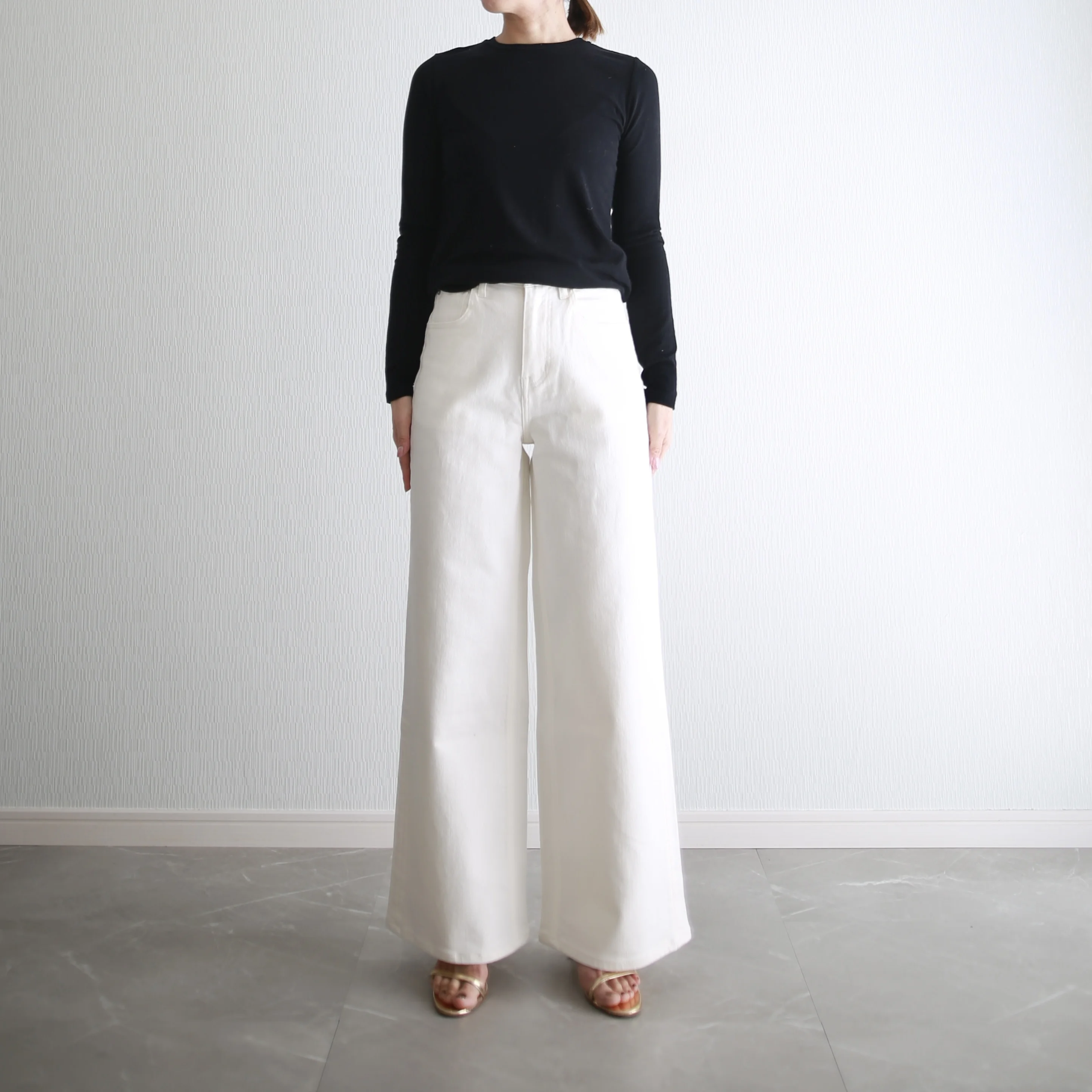 marisol bemiコラボ ホワイトデニム　別注　healthydenim pinkpepper wide