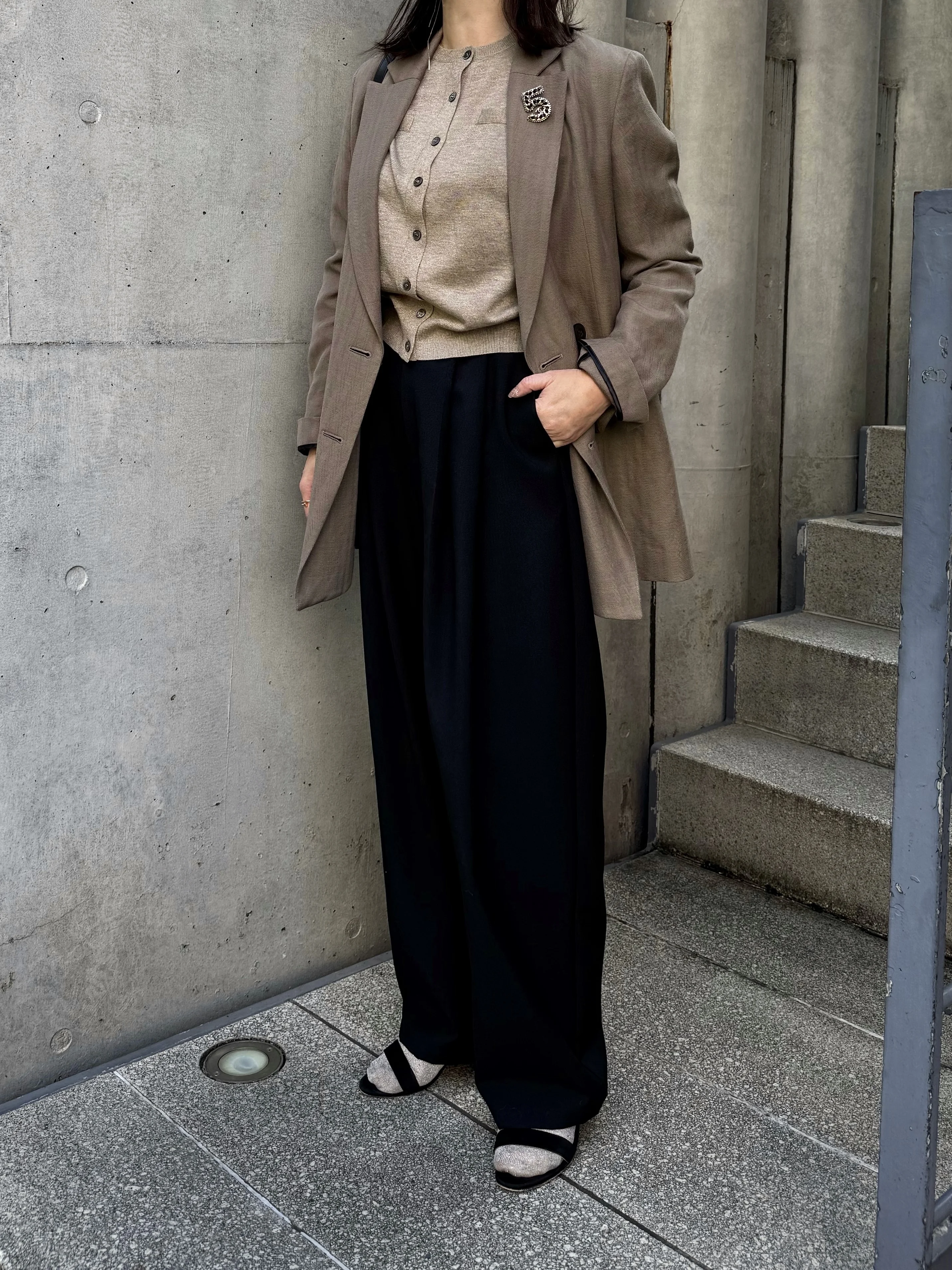 ラメ入りポケット付きカーディガン