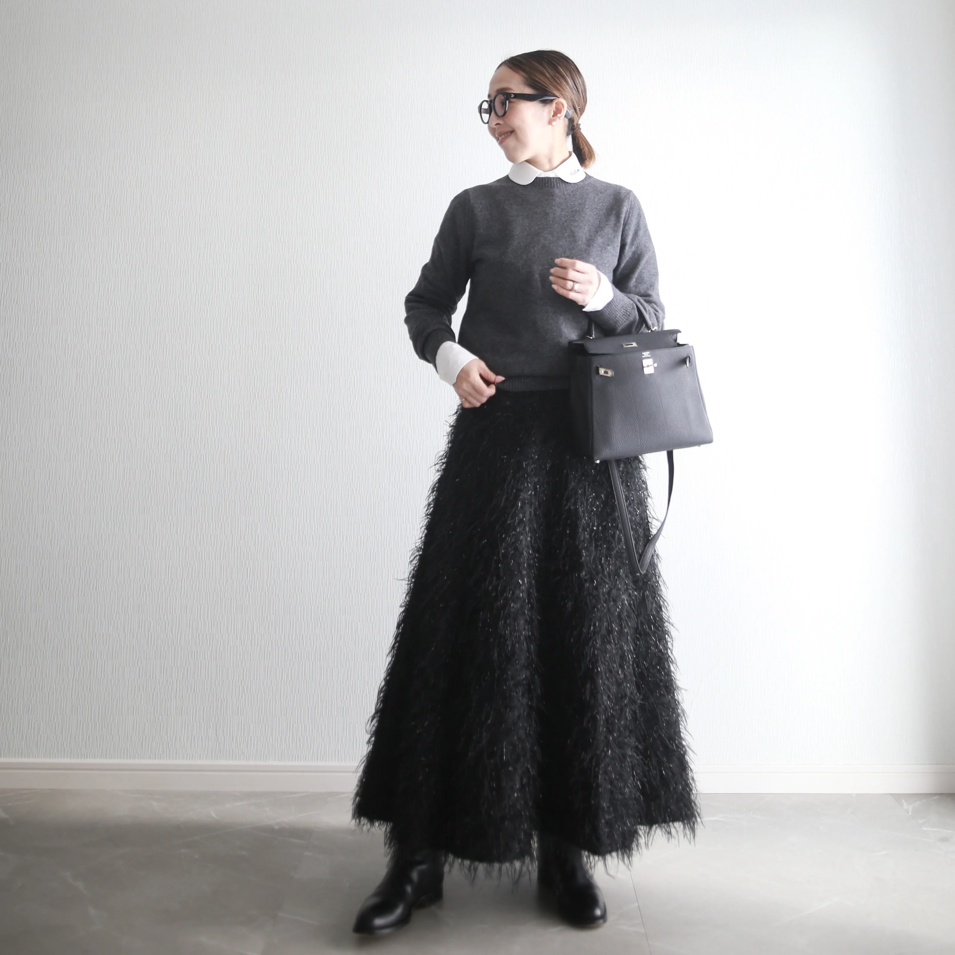 madisonblue PANELFLARELONGSKEYELASH　小柄コーデ　着こなし術