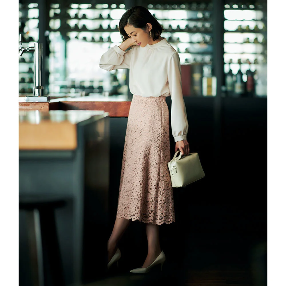 綺麗なサーモンピンク色のスカート - スカート