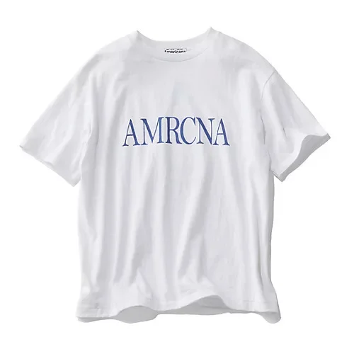 Americana ラフィー丸胴 ロゴプリントT