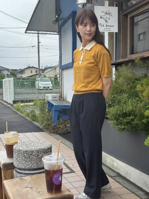 &lt;Steven Alan&gt;バイカラー ポロカラーニット