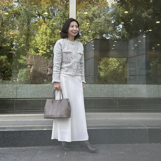 秋服購入品!小柄に嬉しい23区ツイードニットジャケットの通勤コーデ_1_7