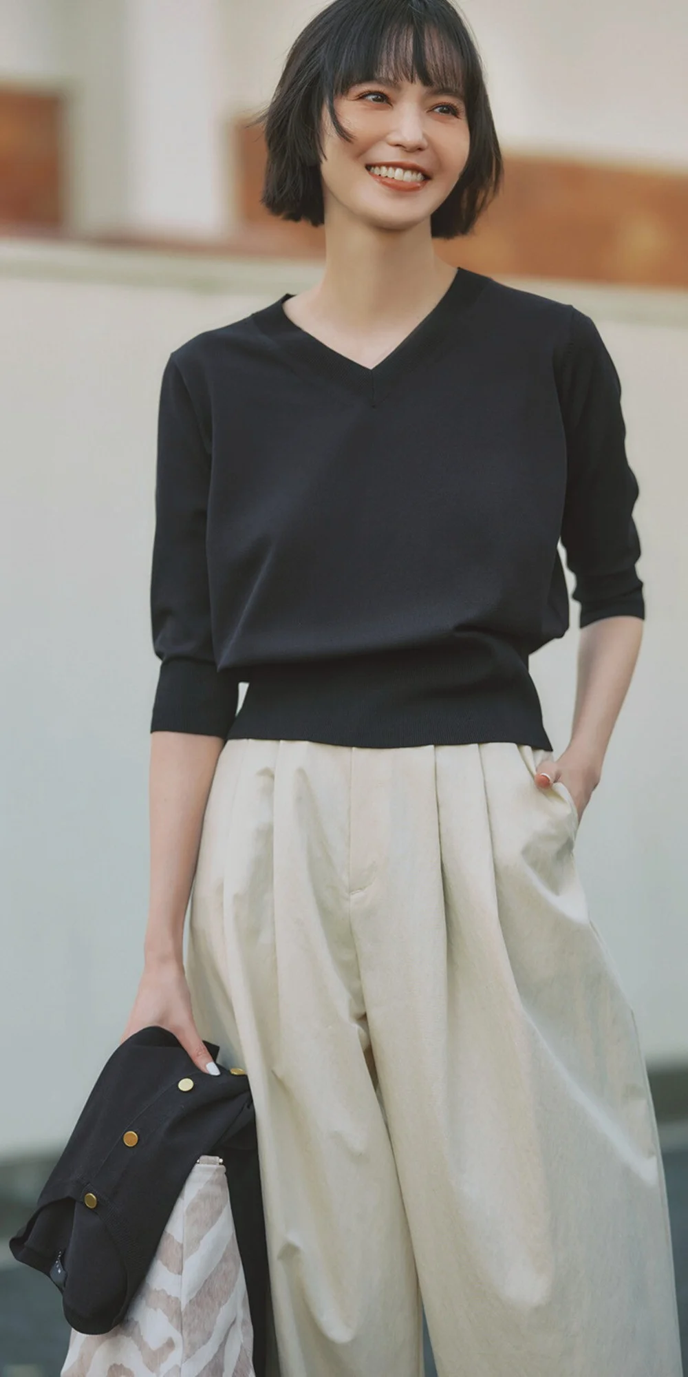 M7days
【加藤かすみさんコラボ】【洗える】着映えアンサンブルニット