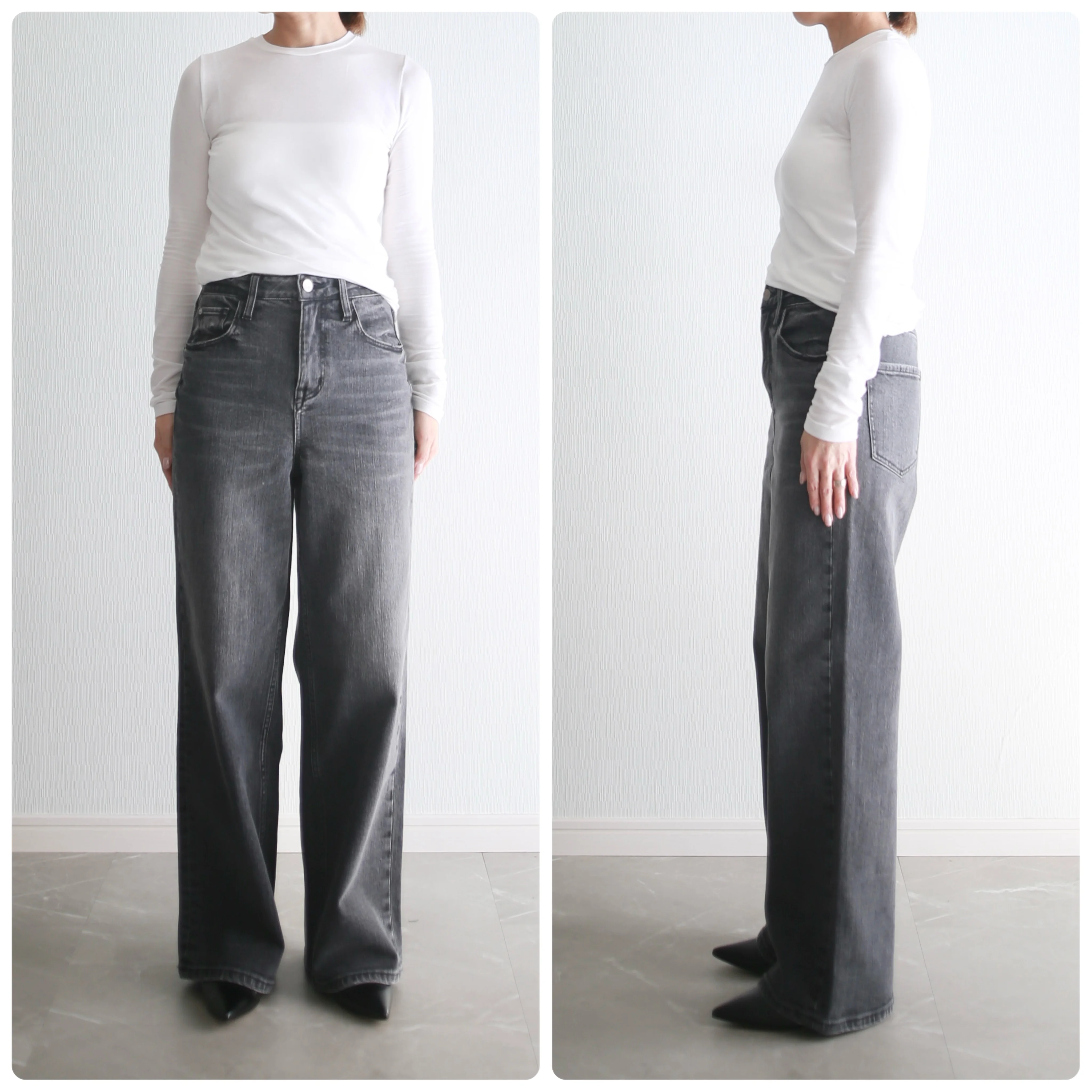 marisol healthydenim bemiコラボデニム　グレー　着こなし術