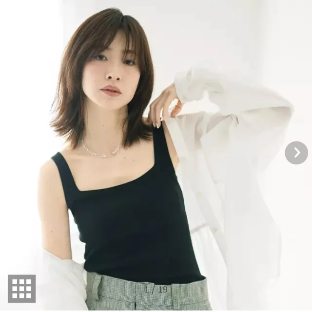 OUR WACOAL カップインコットンリブタンクトップ写真