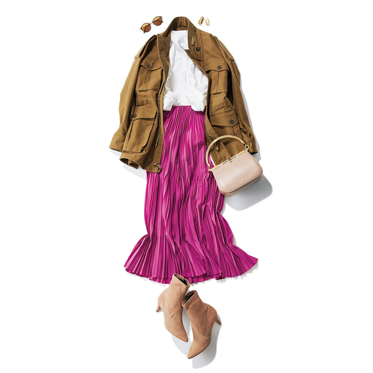 きれい色スカート×フィールドジャケット