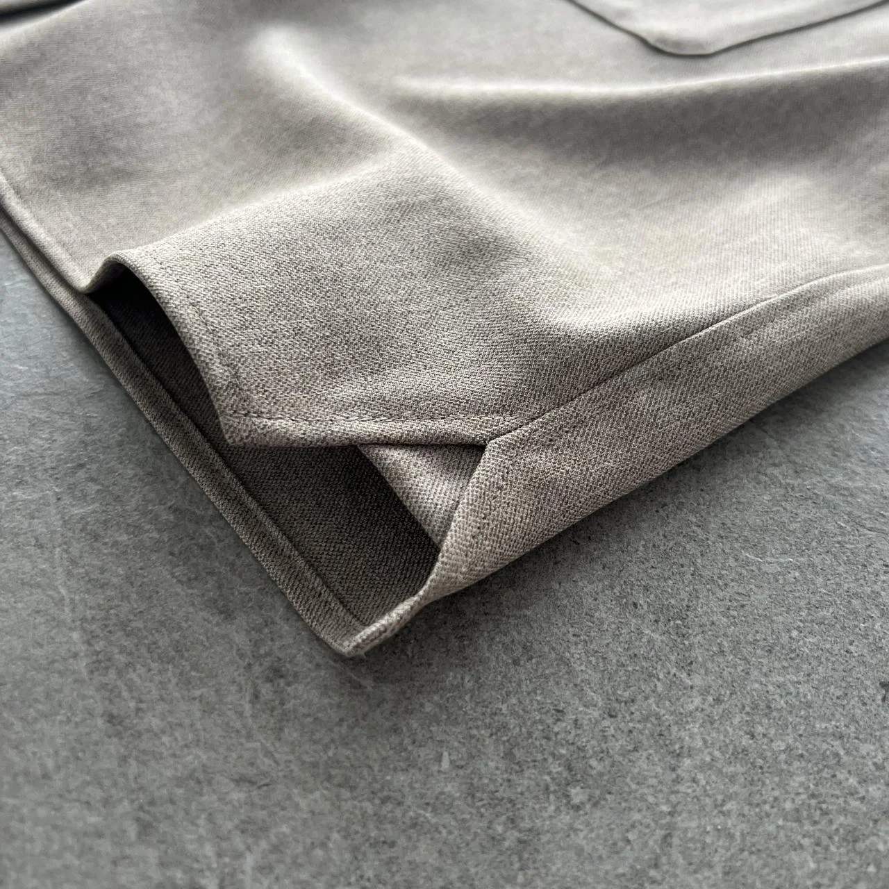 ツイード風シャツ　ベージュ　生地