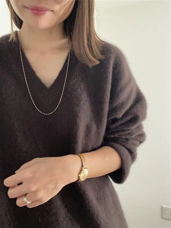 辻 直子さんコラボ フォックスカシミアVネックニット