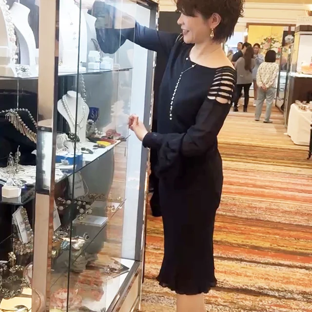 アルベルタ・フェレッティ Alberta Ferretti ヴインテージドレス アンティークショー ジュエリーショー ワンピースコーデ 40代ファッション