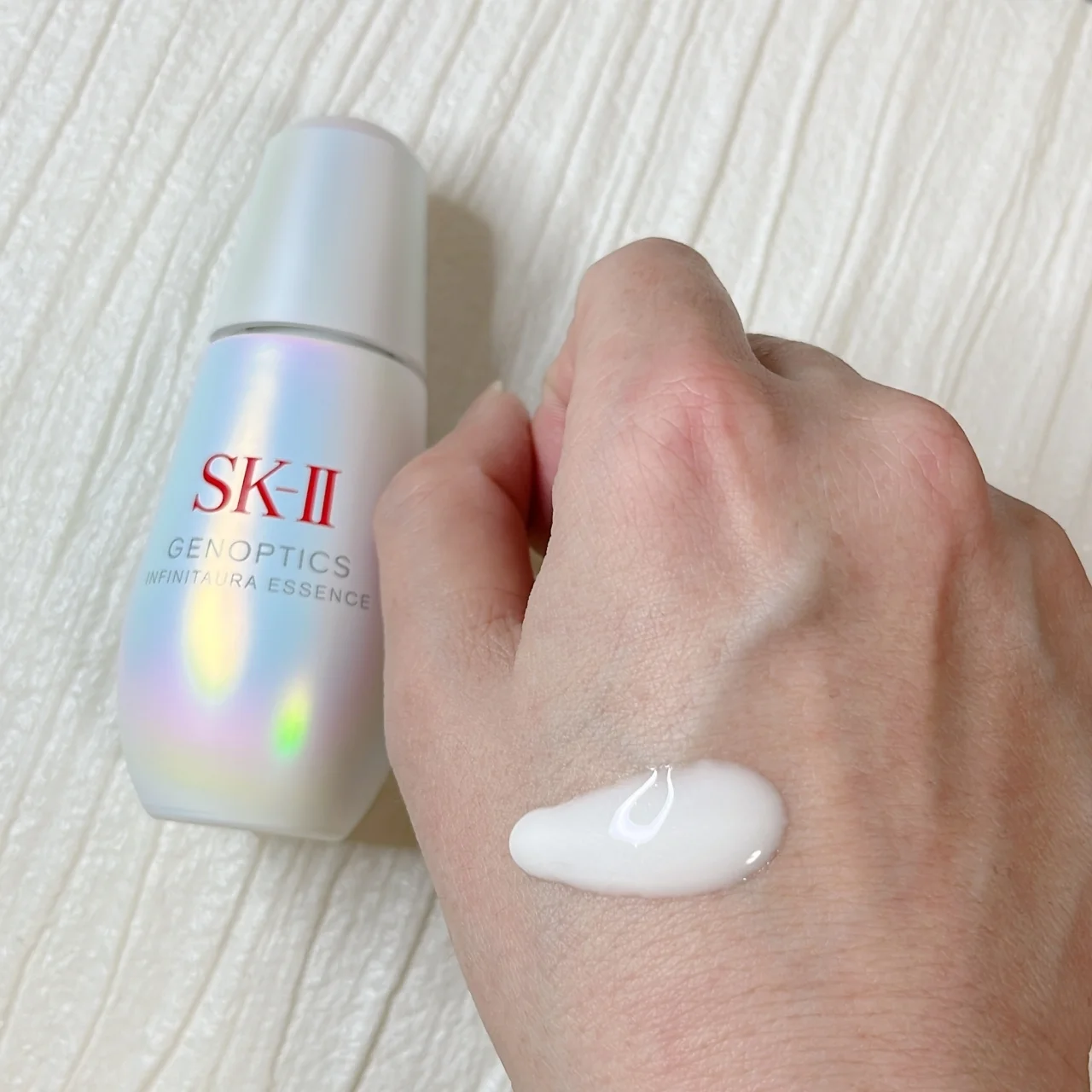 2025 ベストコスメ 上半期 美白 美容液 エスケーツー SK-II ジェノプティクス インフィニットオーラ エッセンス 実際の中身の写真 毎日ヘビロテ! 2025年上半期「Myベストコスメ」デパコス編