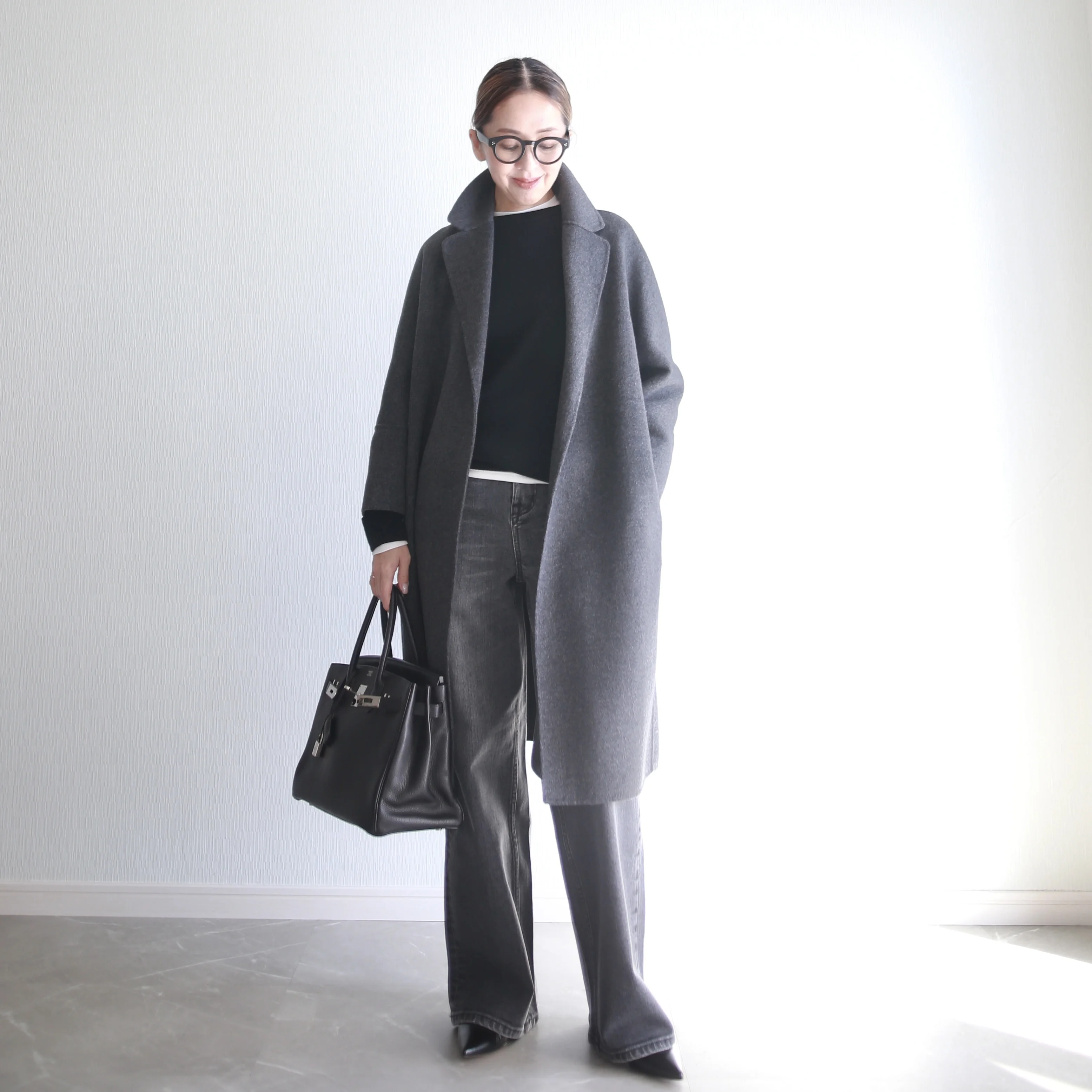 marisol healthydenim 別注pinkpepper 着回し　maxmara hermes betoupe 小柄コーデ