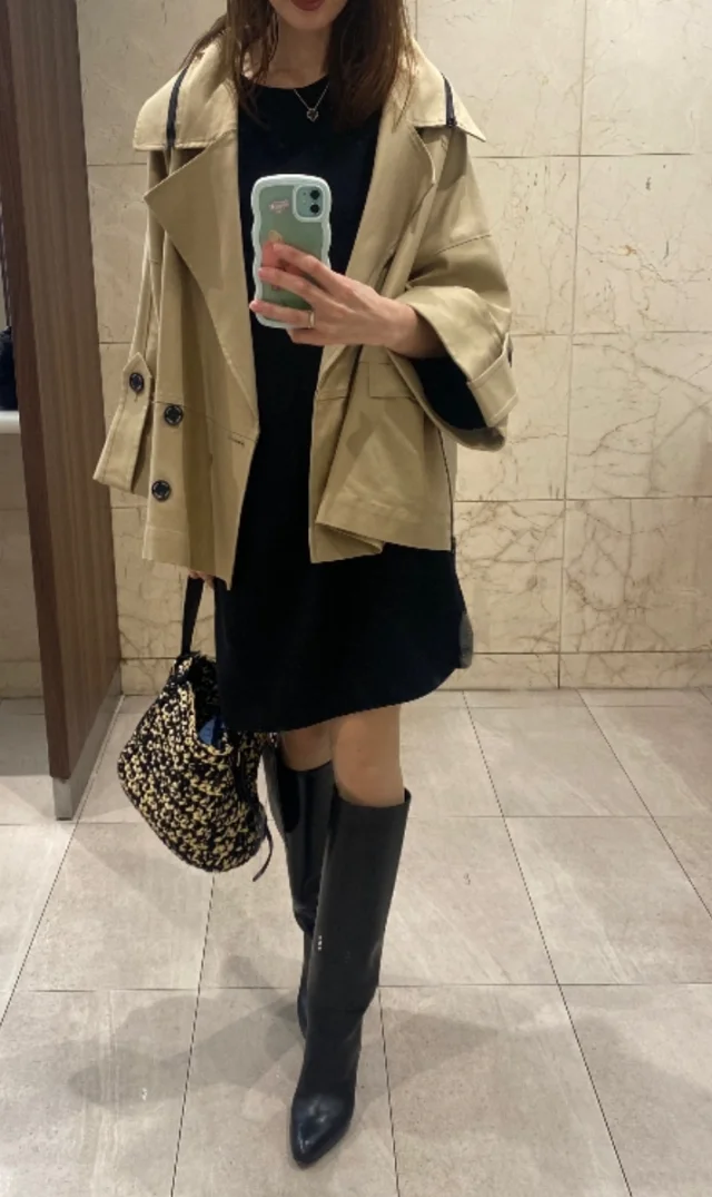 【待ってました秋】ショートトレンチ×ミニスカート×ロングブーツのバランスが大好き♡_1_1