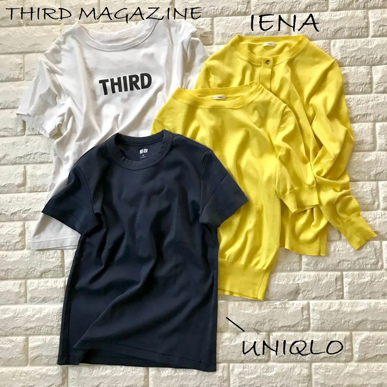 ユニクロとサードマガジンのTシャツ、イエナのツインニット画像