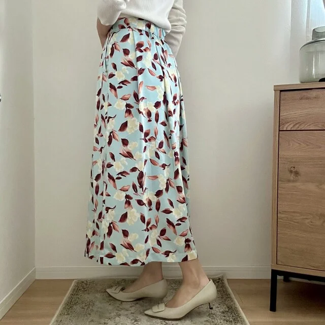 【M7days】フラワープリントスカート