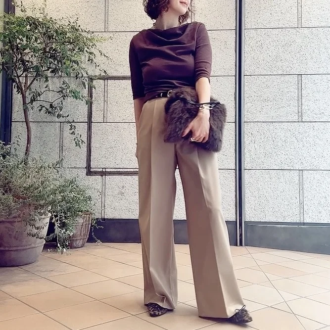 【40代骨格ストレート】季節の変わり目にちょうどいい5分袖トップスコーデ