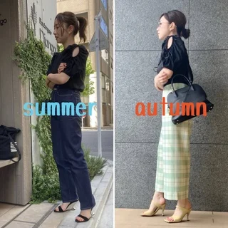 夏アイテムを秋コーデにチェンジ【ミニマルファッション】