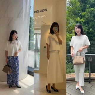 【UNIQLO】体型カバーもできる！白ニットきれいめ着回しコーデ3選