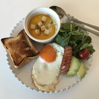 作り置きスープで簡単ワンプレート朝ごはん！