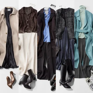 甘めのお呼ばれスタイルから水色が映える冬のコーディネートまで【アラフォーの１週間コーデ】