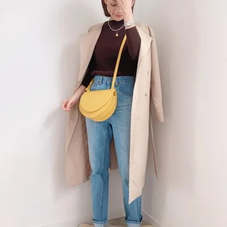 ブラウンコーデに差し色Bag☆☆@momoko_fashion