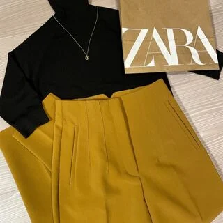 【ZARA購入品】 新色マスタードカラーパンツで華やかコーデ