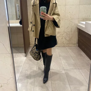 【待ってました秋】ショートトレンチ×ミニスカート×ロングブーツのバランスが大好き♡