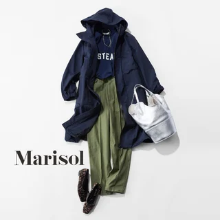 葉桜の中目黒に寄り道。ネイビーのモッズコートで大人カジュアル【2026/04/08のコーデ】