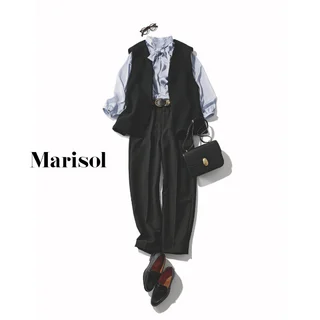 友人の出版記念パーティへはハンサムなジレコーデでお祝いに駆けつけて【2025/11/21のコーデ】