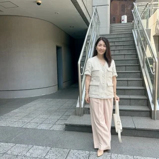 【ROPE展示会オーダー】ひと目惚れした半袖ツイードジャケットと、愛用ピンクパンツで夏のきれいめコーデ