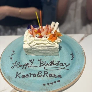 誕生日ケーキでお祝い