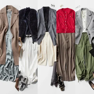 とろみ生地の華やかパーティコーデからカーゴパンツの仕事納めスタイルまで【アラフォーの１週間コーデ】