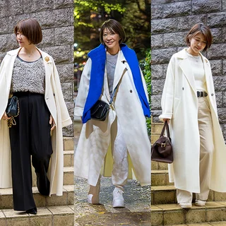 今季ELENDEEKの白コート着回しコーデ