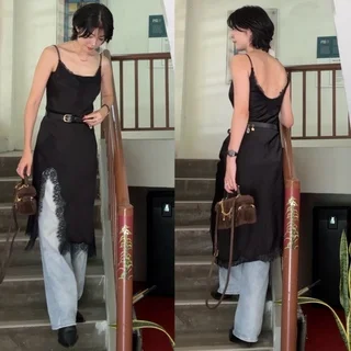 40代こそ楽しみたい“ランジェリー風ワンピ×デニム”の大人ミックスコーデ