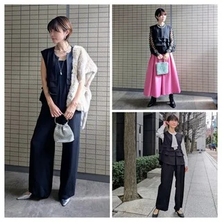 【パーティコーデ】来たる年末。女子会や忘年会などイベントで着回したいジレコーデ