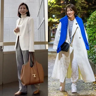 冬に映える！ 大人のための白コーデ【40代ファッション】