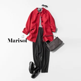 ヤル気！ 元気！ 勇気！ がみなぎる今年の開運色“赤コート”で出社！【2026/01/08のコーデ】