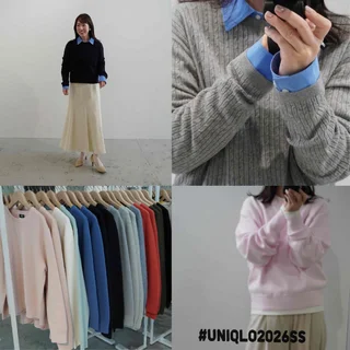 【UNIQLO】2026春色ニットが主役！ 大人の「きれいめレイヤード」スタイル