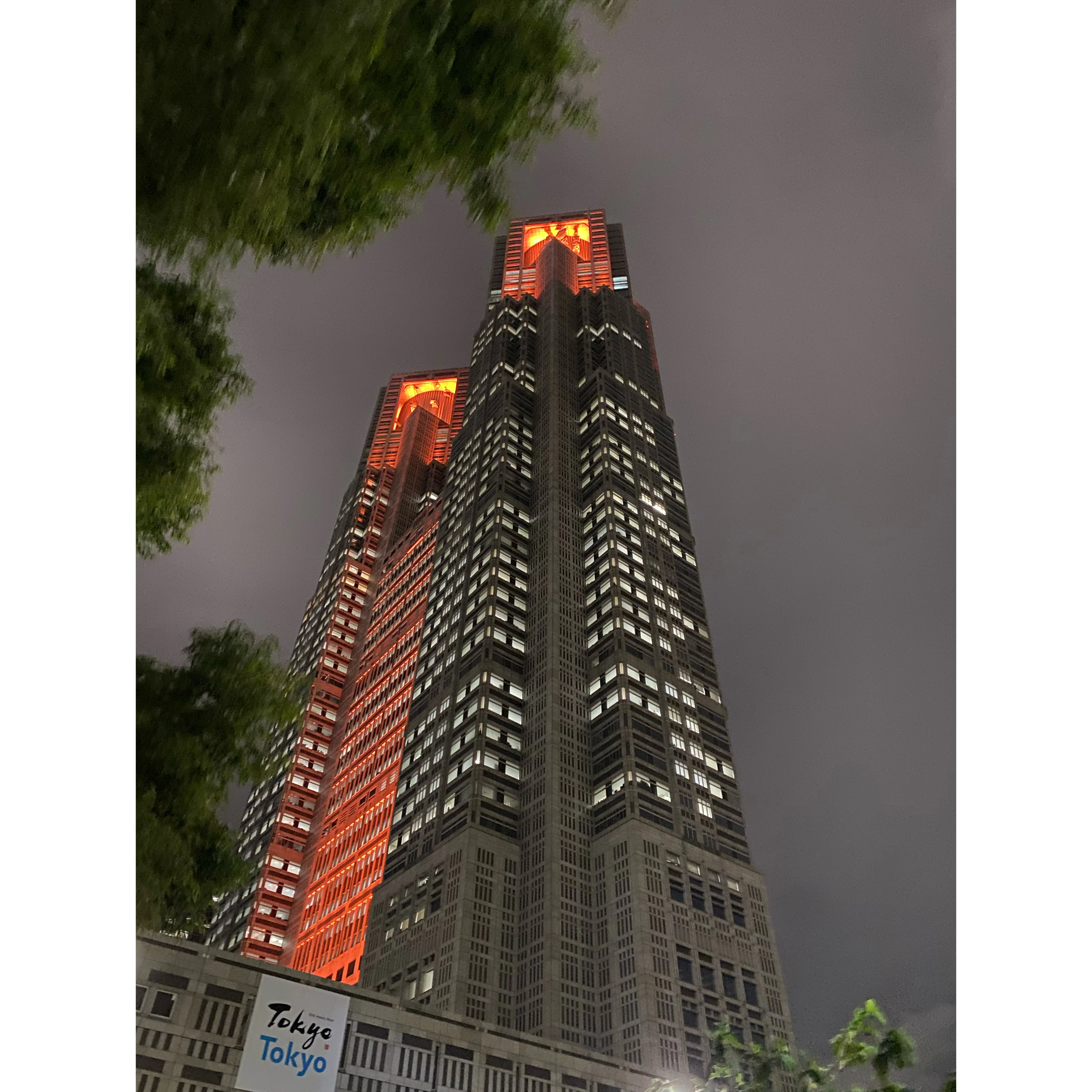 東京都庁　建物　夜