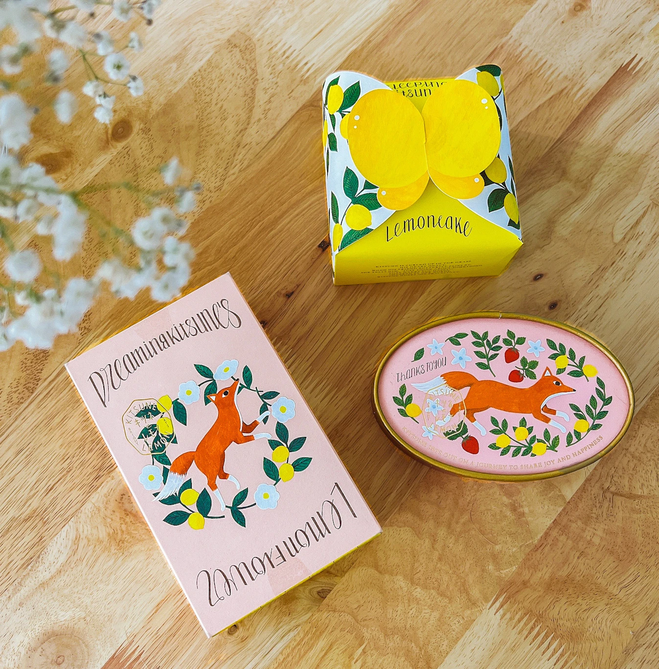 モロゾフの新ブランドのお菓子「キツネとレモン」の パッケージがかわいい