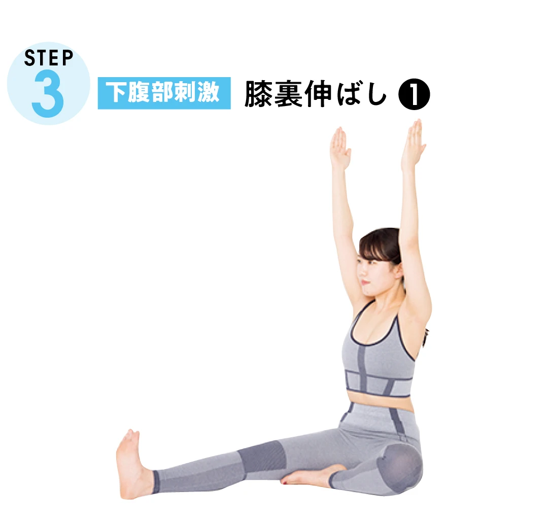STEP３　下腹部刺激　膝裏伸ばし-１