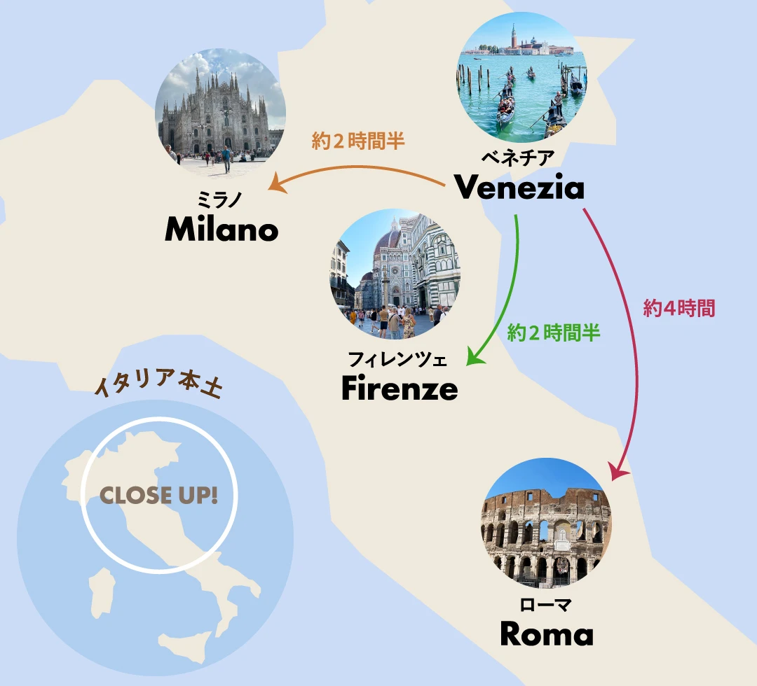 イタリアの観光マップ